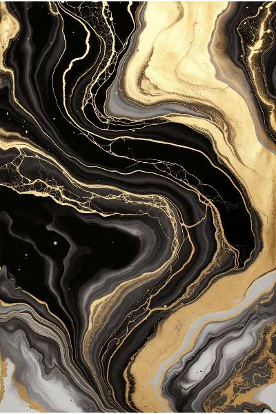 Black, ivory, and gold abstract RaQuill project cover
