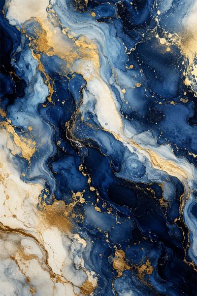 Blue, white, and gold abstract RaQuill project cover