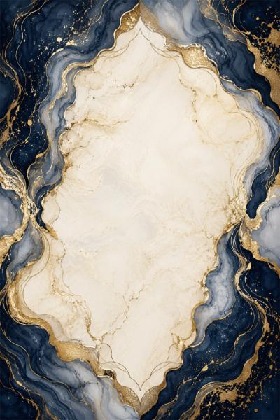 Ivory, navy, and gold abstract RaQuill project cover
